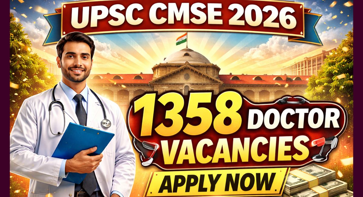 UPSC CMSE 2026 Recruitment: 1358 Medical Officer Vacancy: MBBS Govt Job