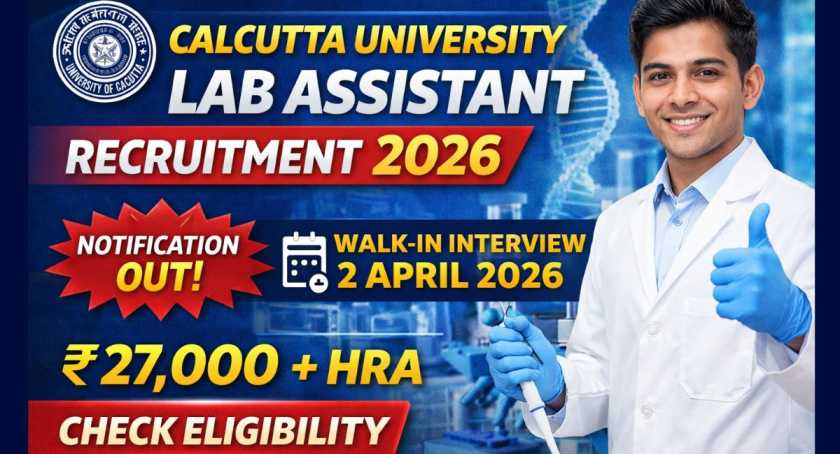 Calcutta University Lab Assistant Recruitment 2026