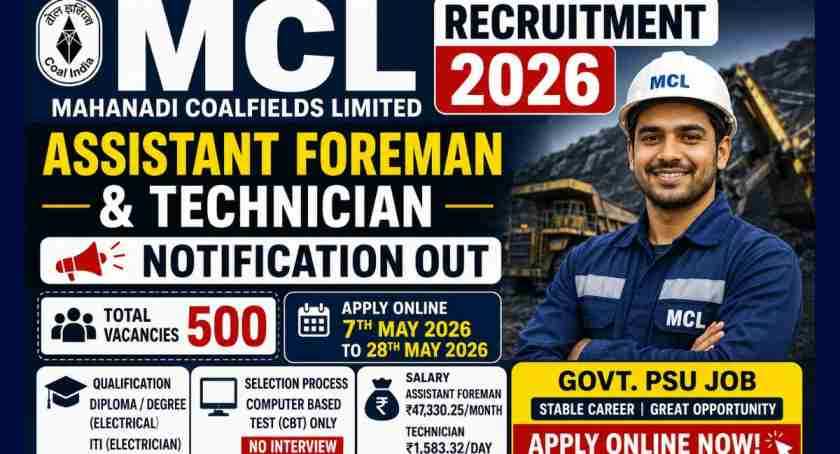 MCL Assistant Foreman and Technician Recruitment