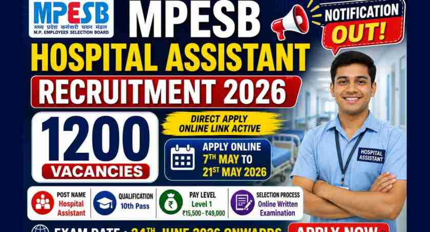 MPESB Hospital Assistant Recruitment 2026,